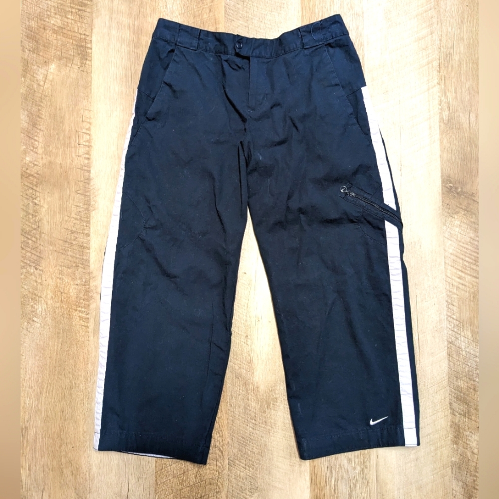 Nike Navy Blue Windbreaker Capris Lavender Stripe Women's Size Small